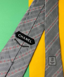 Chanel Necktie - Gray/Pink - Back
