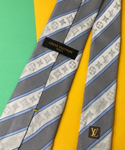 Louis Vuitton Necktie - Grey/White/Blue - Back