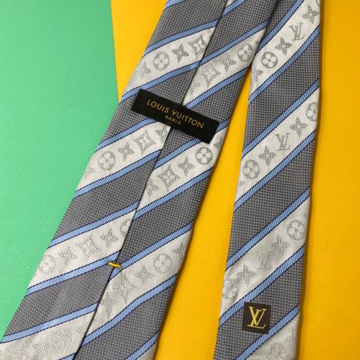 Louis Vuitton Necktie - Grey/White/Blue - Back